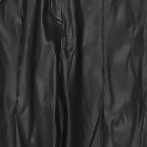 Marks and Spencer Womens Black Polyester Trousers Size 18 L26 in Regular Zip