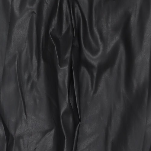 Marks and Spencer Womens Black Polyester Trousers Size 18 L26 in Regular Zip