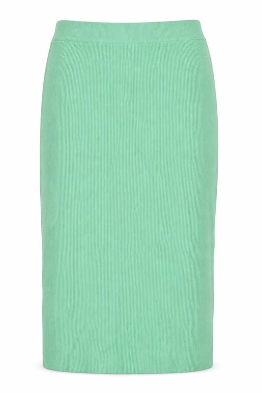 Front view of Marks & Spencer women’s green viscose maxi skirt, size L
