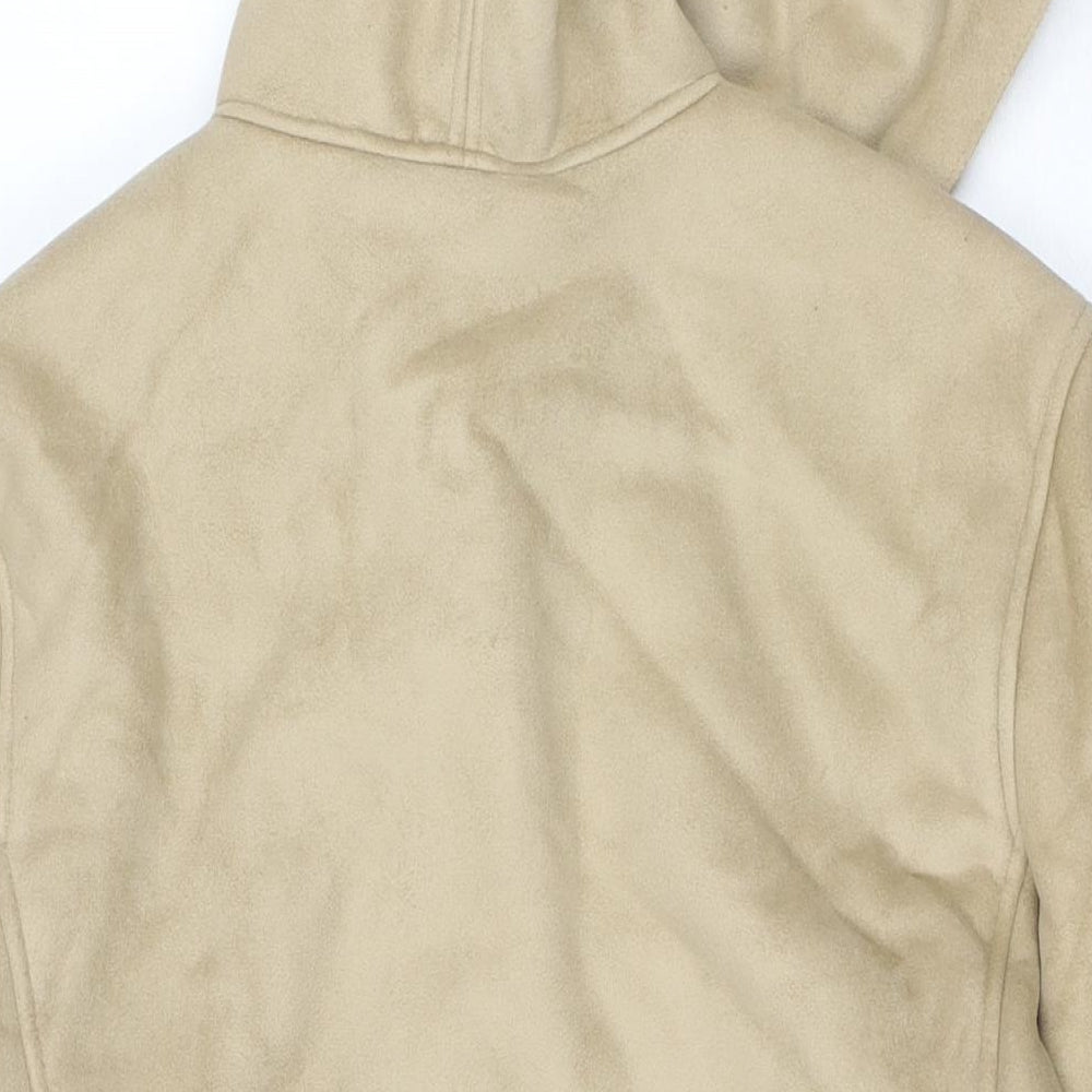 Marks and Spencer Womens Beige Pea Coat Coat Size 10 Button - Suede Type