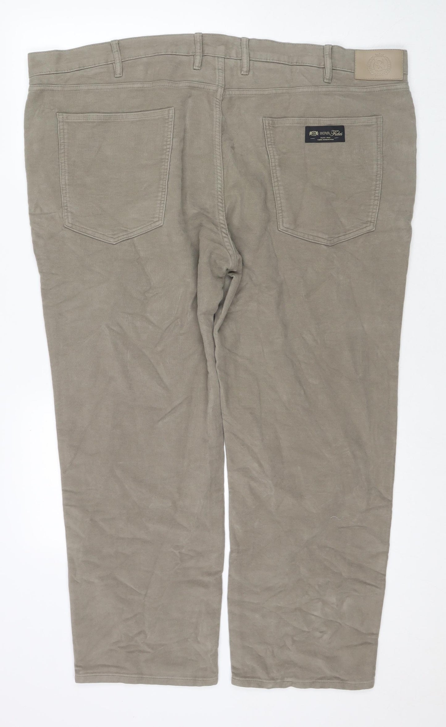 Marks and Spencer Mens Beige Cotton Trousers Size 46 in L29 in Regular Zip