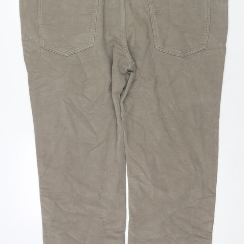 Marks and Spencer Mens Beige Cotton Trousers Size 46 in L29 in Regular Zip