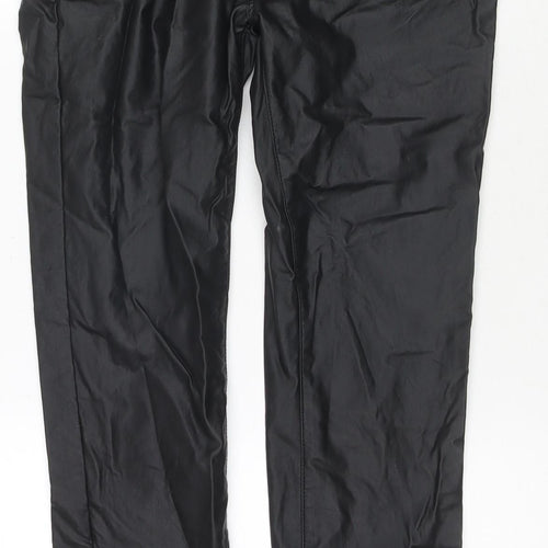 M.B.J Womens Black Viscose Trousers Size XL L27 in Regular Zip
