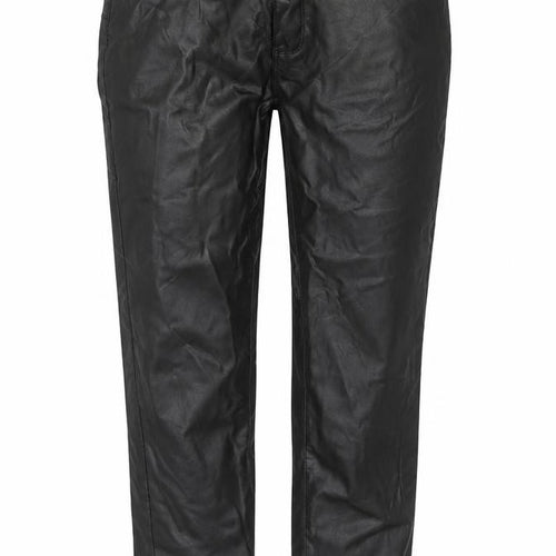 M.B.J Womens Black Viscose Trousers Size XL L27 in Regular Zip