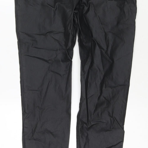 M.B.J Womens Black Viscose Trousers Size XL L27 in Regular Zip