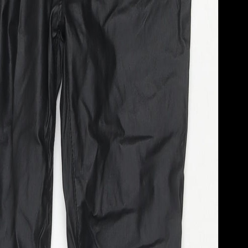 M.B.J Womens Black Viscose Trousers Size XL L27 in Regular Zip