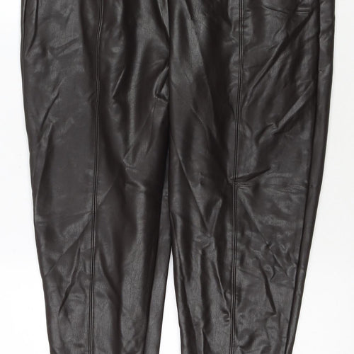 Marks and Spencer Womens Brown Polyester Pedal Pusher Trousers Size 18 L25 in Regular