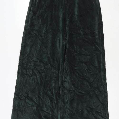 Marks and Spencer Womens Green Cotton Trousers Size 14 L25 in Regular