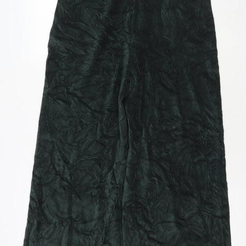 Marks and Spencer Womens Green Cotton Trousers Size 14 L25 in Regular