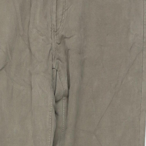 Marks and Spencer Mens Beige Cotton Trousers Size 40 in L29 in Regular Zip