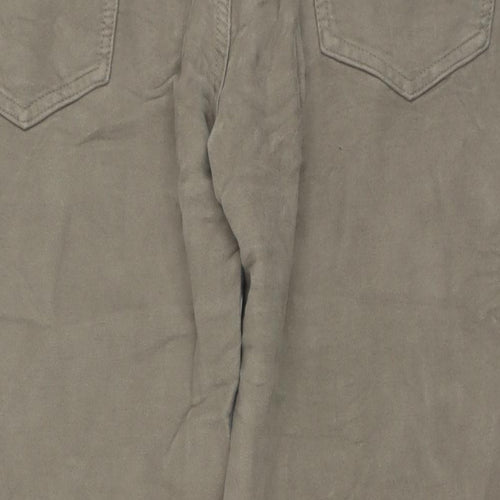 Marks and Spencer Mens Beige Cotton Trousers Size 40 in L29 in Regular Zip