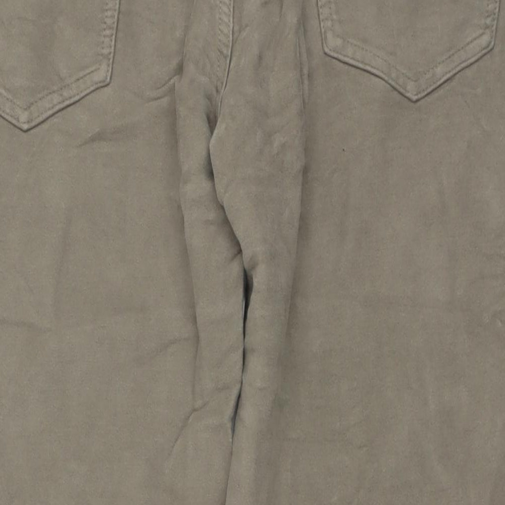 Marks and Spencer Mens Beige Cotton Trousers Size 40 in L29 in Regular Zip