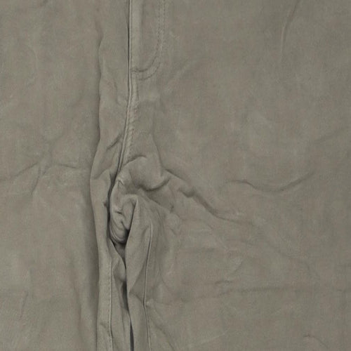 Marks and Spencer Mens Beige Cotton Trousers Size 42 in L33 in Regular Zip
