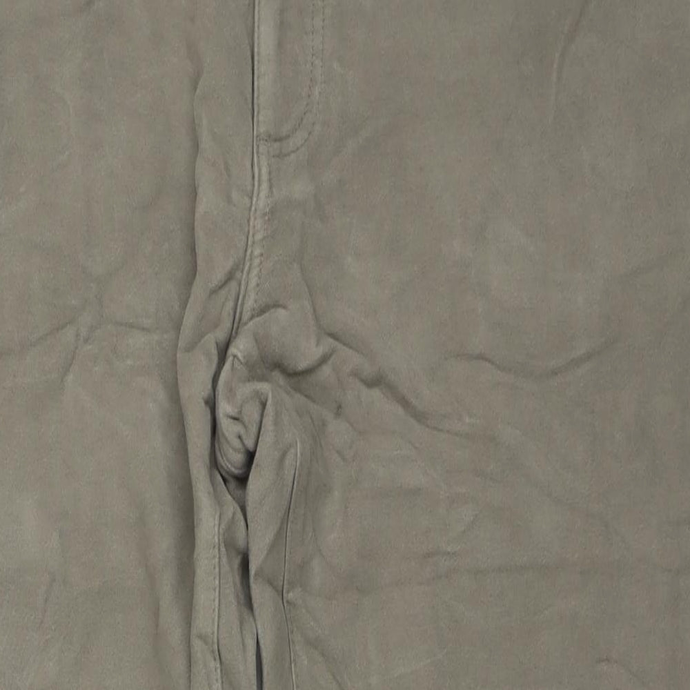 Marks and Spencer Mens Beige Cotton Trousers Size 42 in L33 in Regular Zip