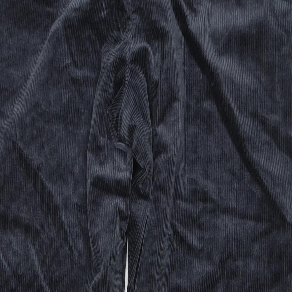 Marks and Spencer Mens Blue Cotton Trousers Size 44 in L29 in Regular Zip
