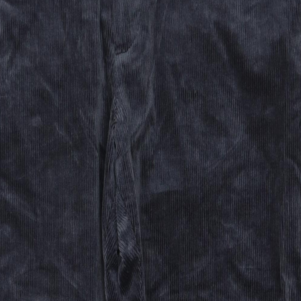 Marks and Spencer Mens Blue Cotton Trousers Size 42 in L31 in Regular Zip