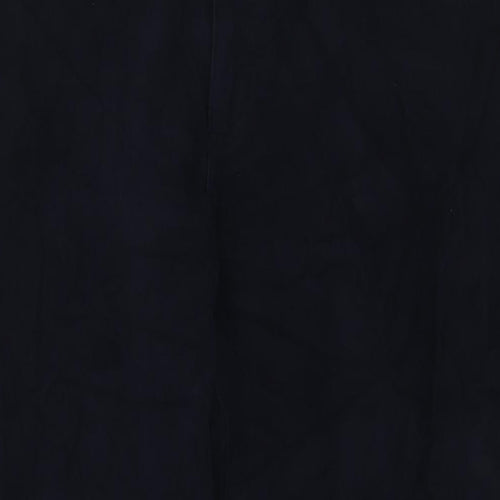 Marks and Spencer Mens Blue Cotton Trousers Size 46 in L31 in Regular Zip