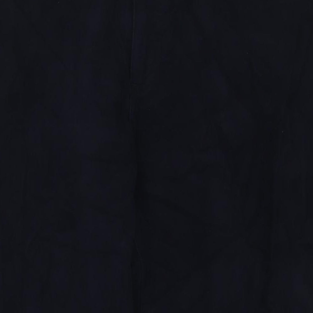 Marks and Spencer Mens Blue Cotton Trousers Size 46 in L31 in Regular Zip