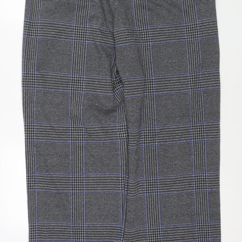 Marks and Spencer Womens Grey Herringbone Polyester Trousers Size 20 L30 in Regular Drawstring