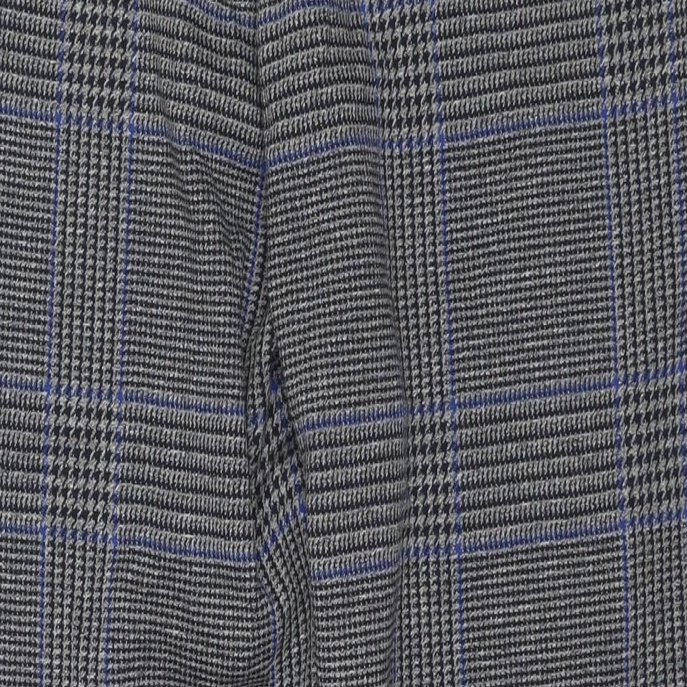 Marks and Spencer Womens Grey Herringbone Polyester Trousers Size 20 L30 in Regular Drawstring