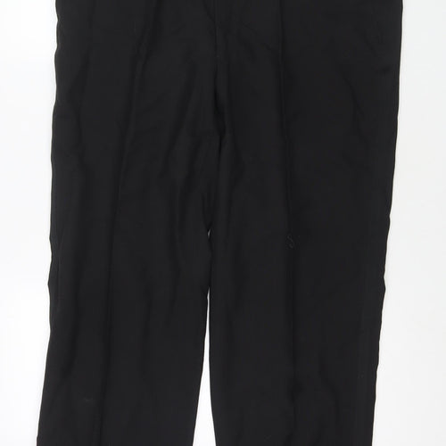 Marks and Spencer Mens Black Polyester Dress Pants Trousers Size 40 in L29 in Regular Zip