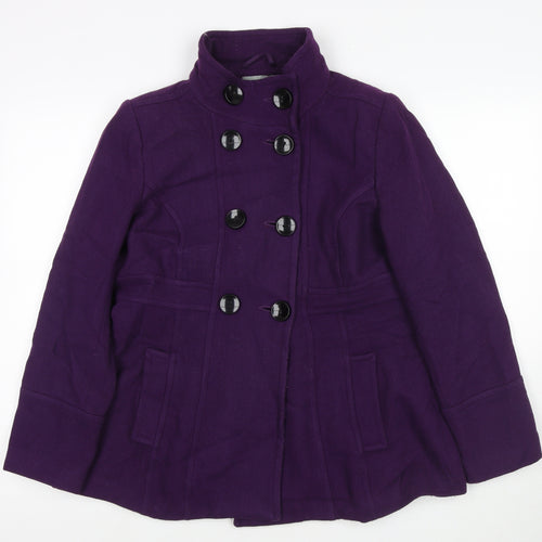 Wallis Womens Purple Jacket Coat Size 14 Button