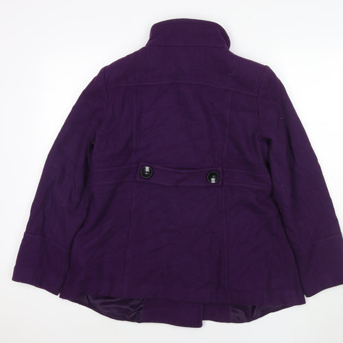Wallis Womens Purple Jacket Coat Size 14 Button