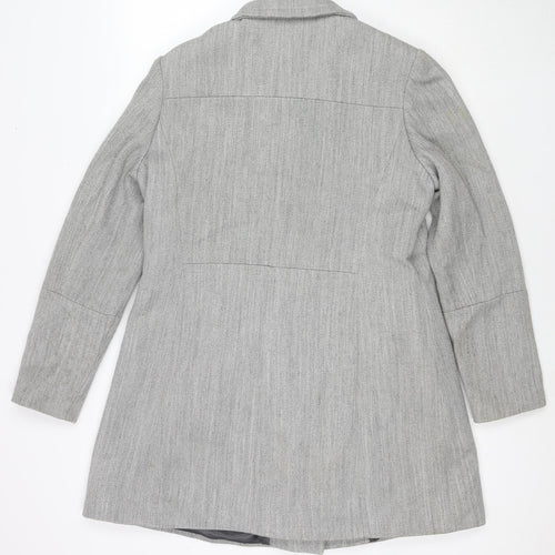 NEXT Womens Grey Overcoat Coat Size 14 Zip