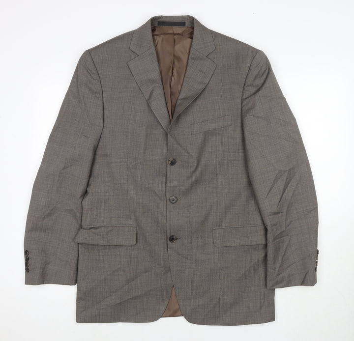 Marks and Spencer Mens Beige Polyester Jacket Suit Jacket Size 40 Regular