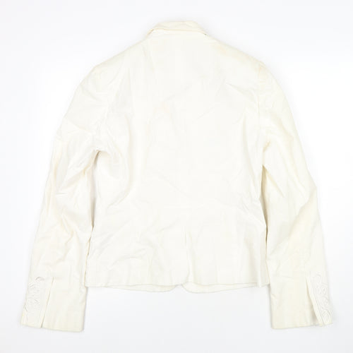 DAY Birger et Mikkelsen Womens White Geometric Jacket Size 12 Button