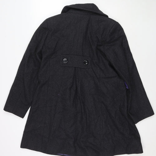 Marks and Spencer Womens Grey Pea Coat Coat Size 14 Button