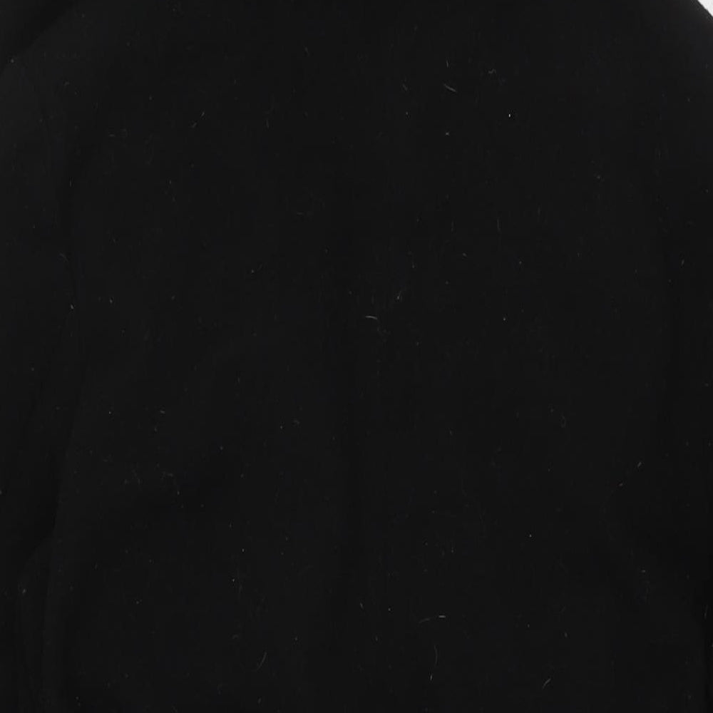 Zara Womens Black Overcoat Coat Size M Tie