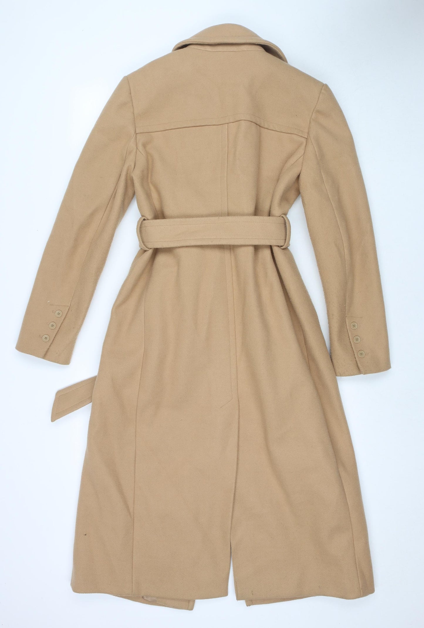 River Island Womens Beige Overcoat Coat Size 8 Button