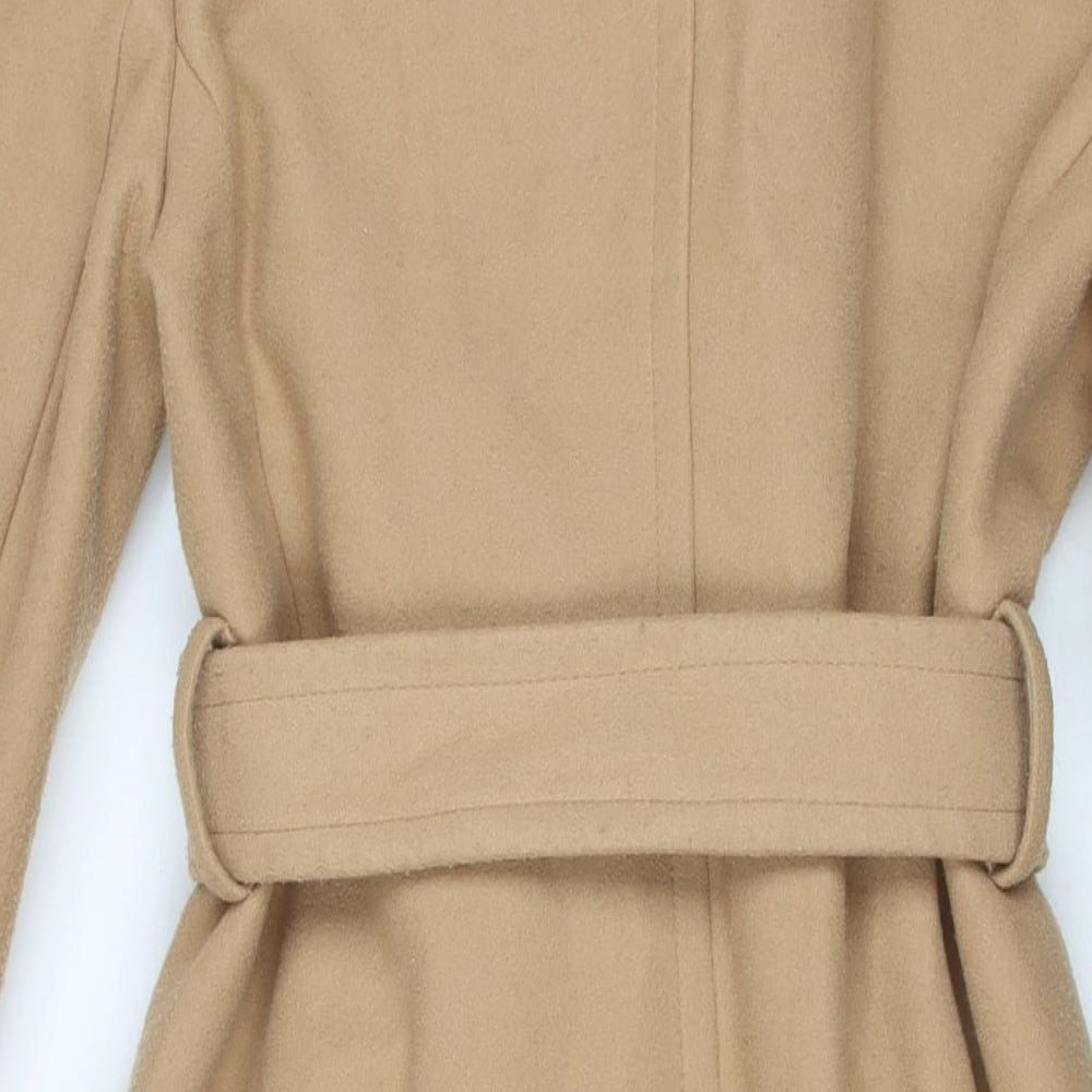 River Island Womens Beige Overcoat Coat Size 8 Button