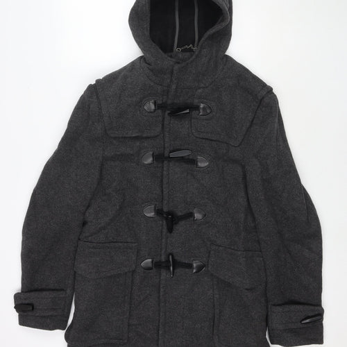 Burton Mens Grey Pea Coat Coat Size S Snap