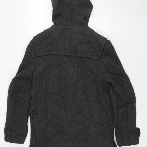 Burton Mens Grey Pea Coat Coat Size S Snap