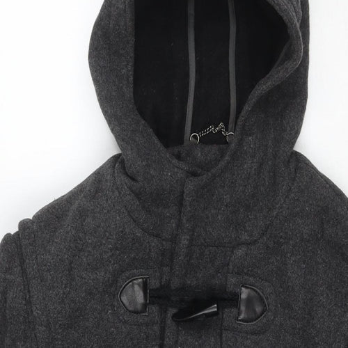 Burton Mens Grey Pea Coat Coat Size S Snap