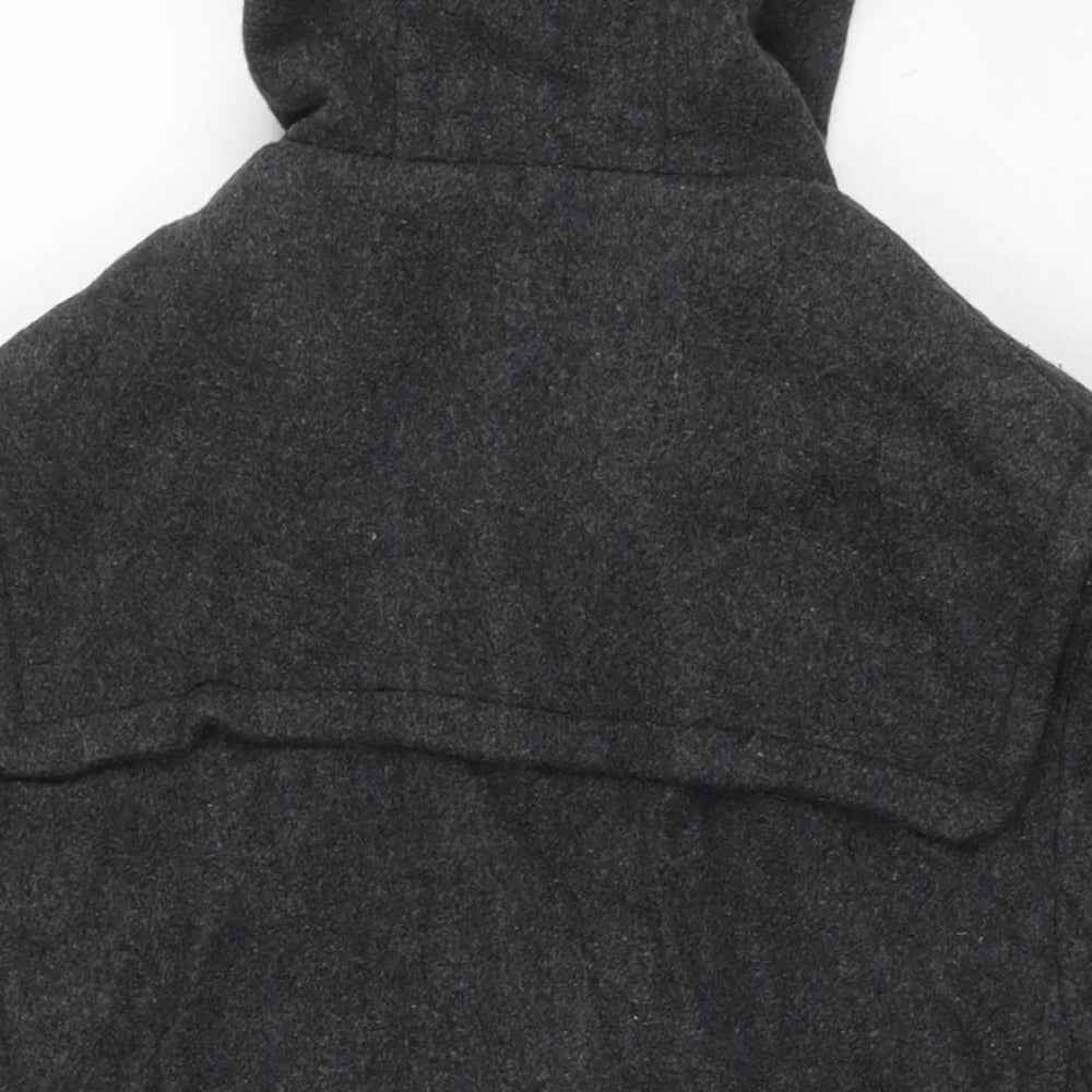 Burton Mens Grey Pea Coat Coat Size S Snap