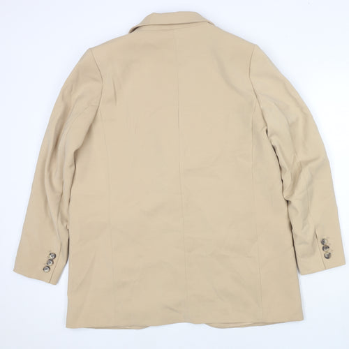 H&M Womens Beige Jacket Blazer Size 16 Button