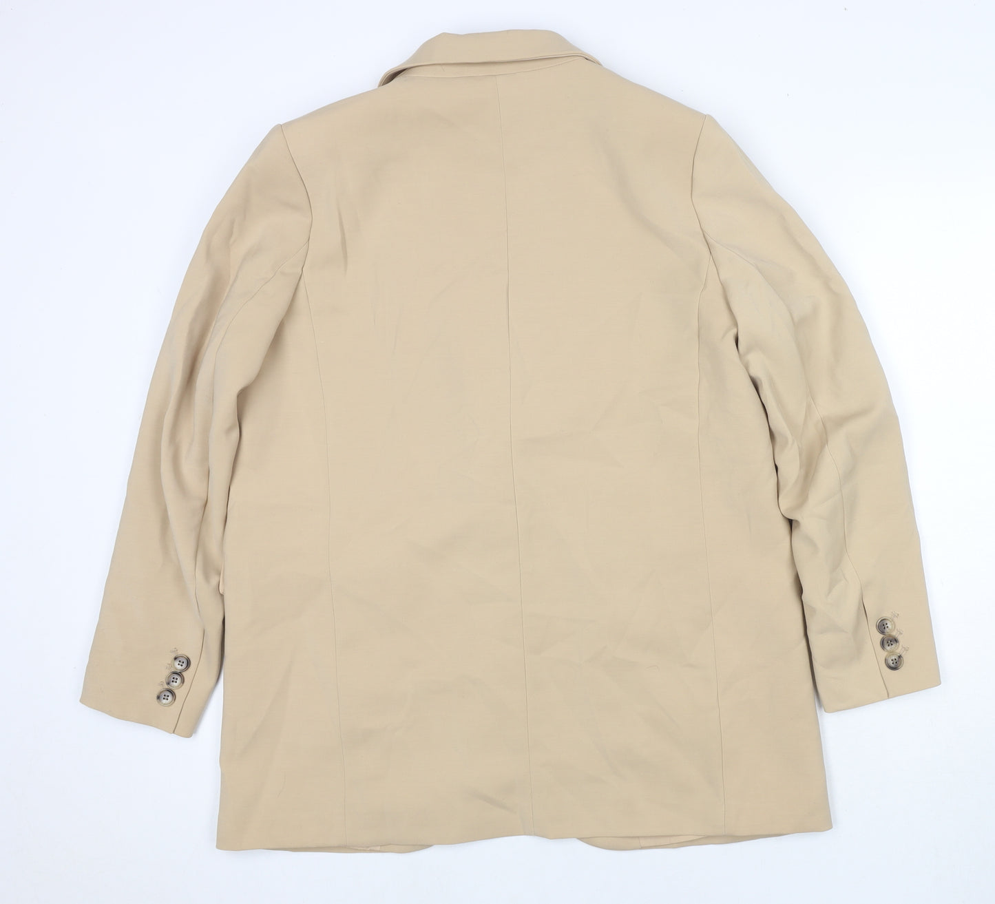 H&M Womens Beige Jacket Blazer Size 16 Button
