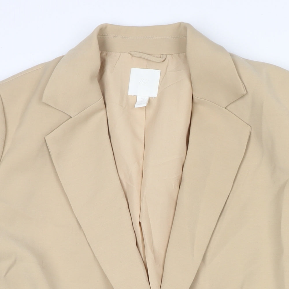 H&M Womens Beige Jacket Blazer Size 16 Button