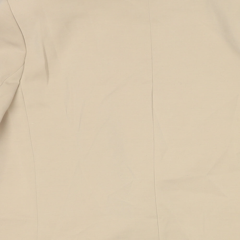 H&M Womens Beige Jacket Blazer Size 16 Button