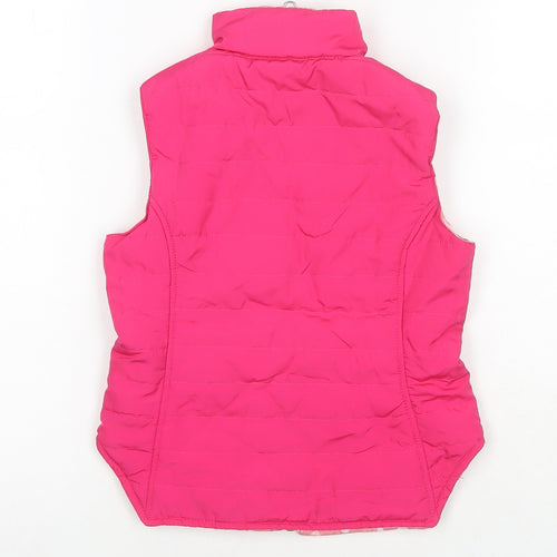 Equestrian Girls Pink Gilet Waistcoat Size 5-6 Years Zip - Reversible