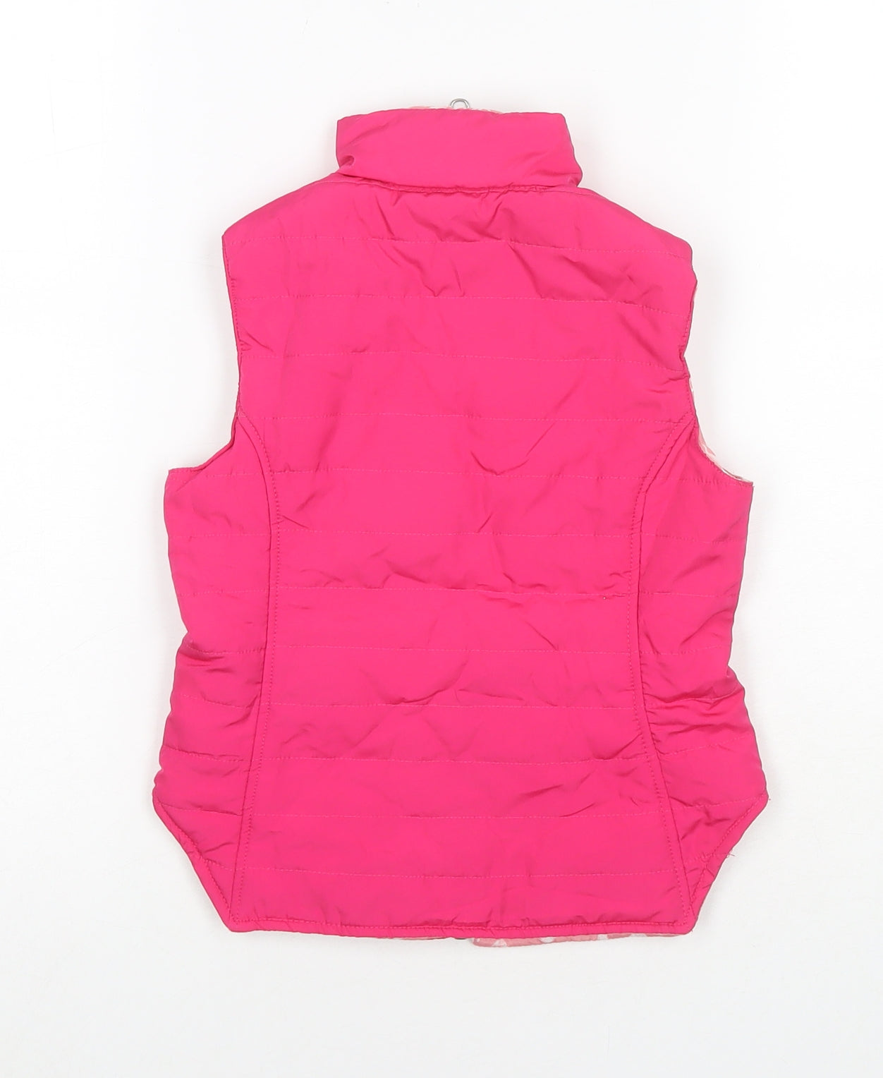 Equestrian Girls Pink Gilet Waistcoat Size 5-6 Years Zip - Reversible