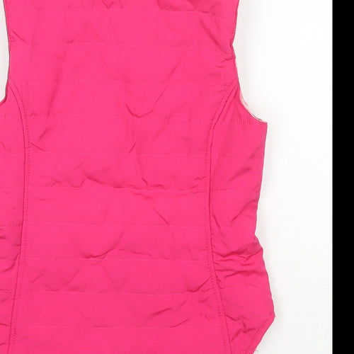 Equestrian Girls Pink Gilet Waistcoat Size 5-6 Years Zip - Reversible