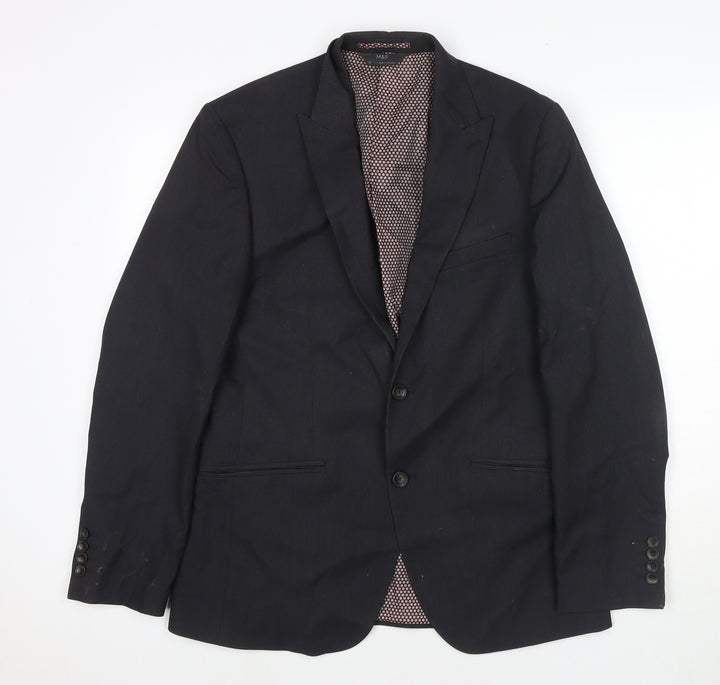 Marks and Spencer Mens Grey Polyester Jacket Suit Jacket Size 38 Regular