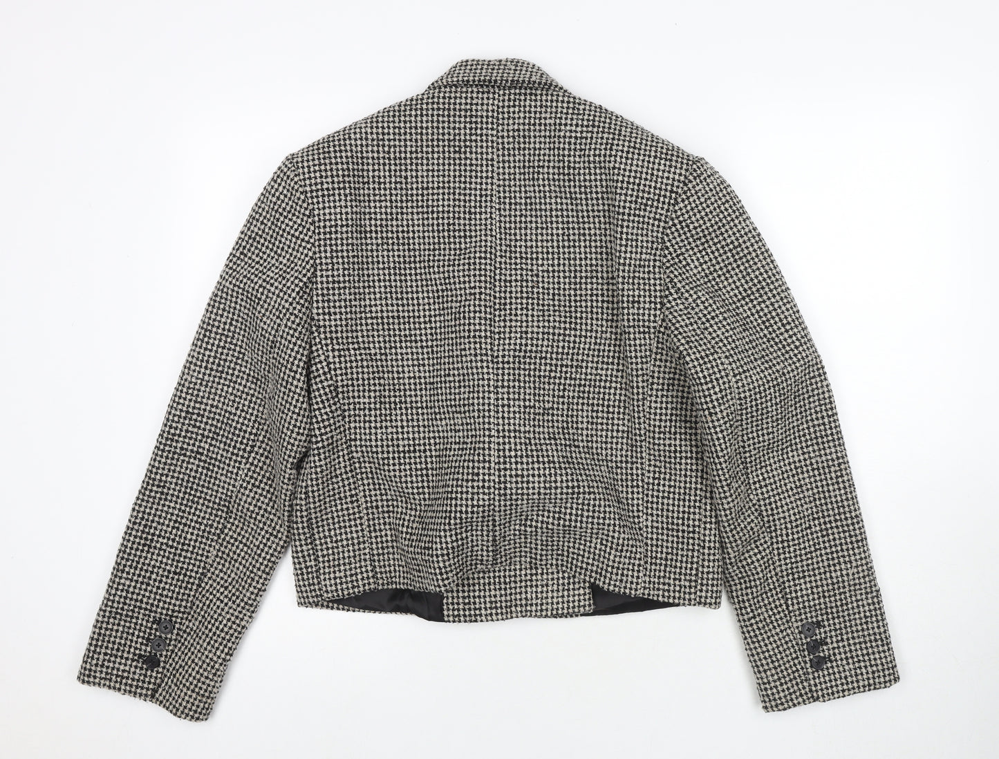 Mango Womens Black Check Jacket Blazer Size M Button