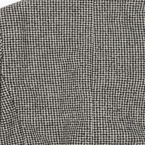 Mango Womens Black Check Jacket Blazer Size M Button