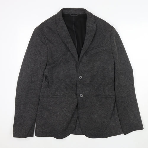 Zara Womens Grey Jacket Blazer Size L Button