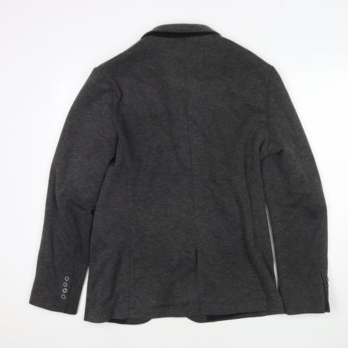 Zara Womens Grey Jacket Blazer Size L Button